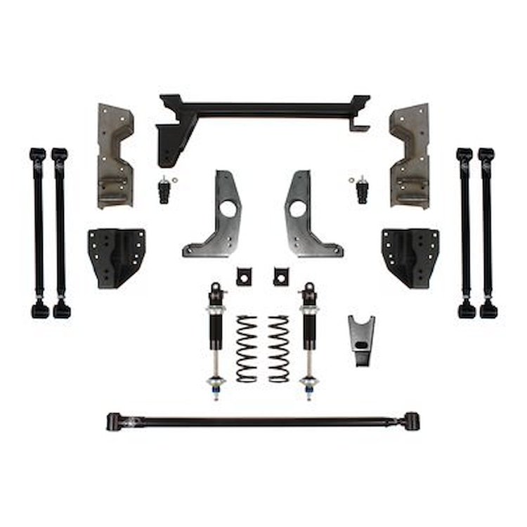 QUADRALink Rear Suspension Kit 1973-87 GM C10/C15, Single-Adjustable Shocks, Weld-in Brackets [Ride Height: 5-7.500 in. Lowered]