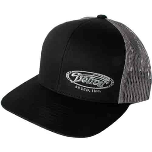 Trucker Hat in Black and Grey Mesh