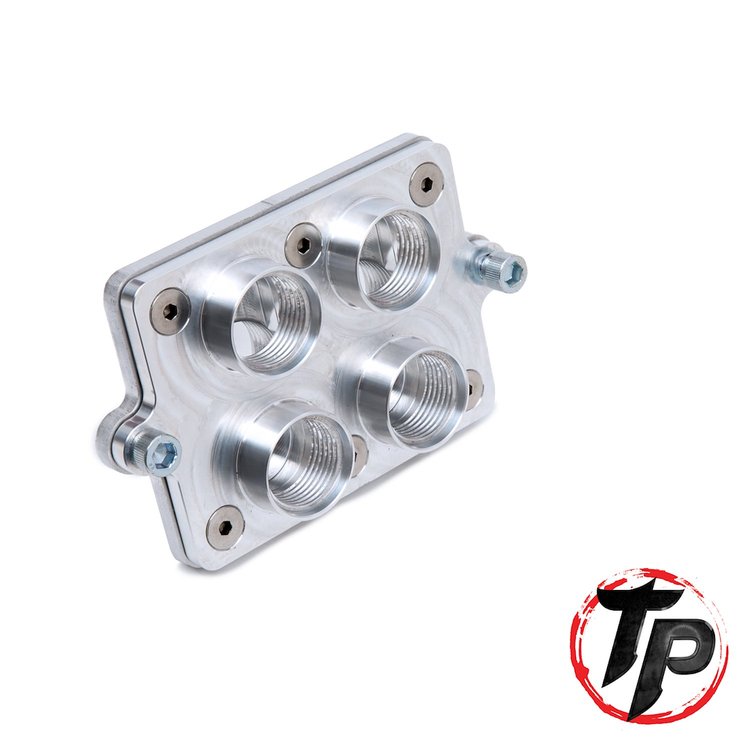 TCKIC-1300 2-into-4 Billet Firewall Pass Through Bulkhead, -16AN To -12AN