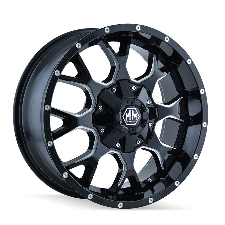 8015-2994M18 Warrior 8015 Wheel [Size: 20" x 9"] Gloss Black Milled Finish