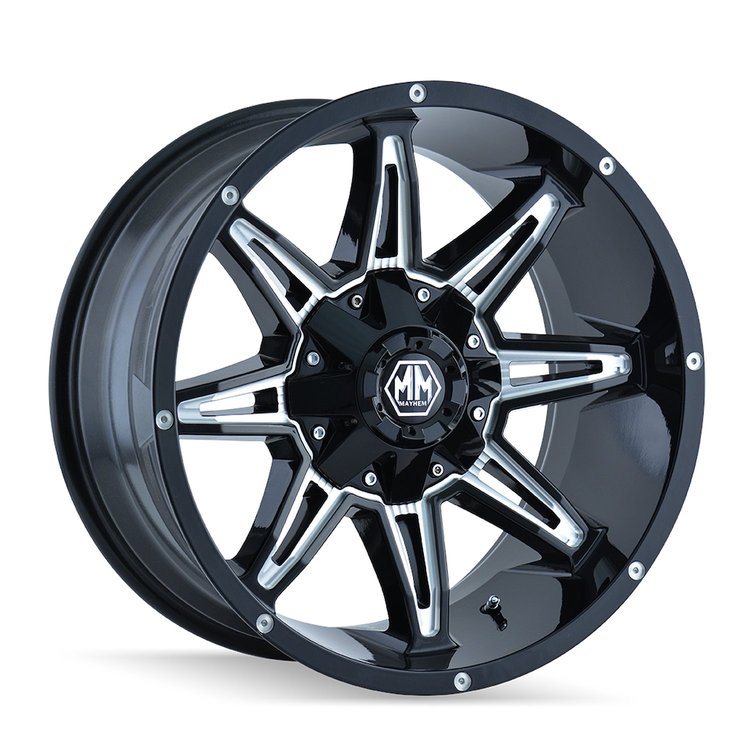 8090-7978M18 Rampage 8090 Wheel [Size: 17" x 9"] Gloss Black Milled Finish