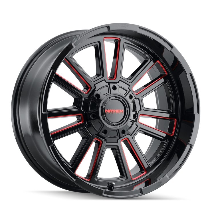 8115-2170BTR Apollo 8115 Wheel [Size: 20" x 10"] Gloss Black Milled Prism Red Finish