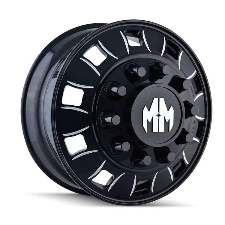 8180-225810BI Bigrig 8180 Wheel [Size: 22.5" x 8.25"] Inner Matte Black   Finish