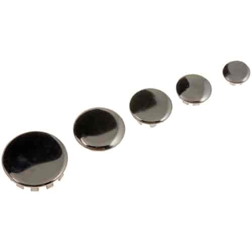 Universal Chrome Plug Button Assortment 3/8, 1/2, 5/8, 3/4, 1 In.