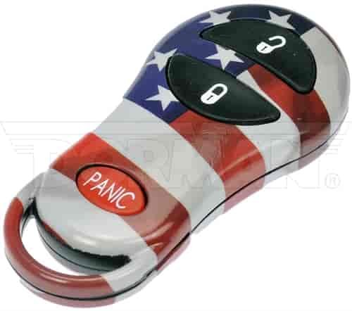 13628US Keyless Remote Case American Flag; 2001-2003 Chrysler; 1999-2005 Dodge; 2000-2001 Plymouth