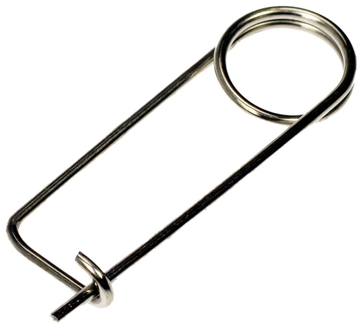 Stainless Steel Locking Safety Pin, 3/64 in. Wire, 15/16 in. Usable Length, 1-9/16 in. Overall Length [Set of 40]