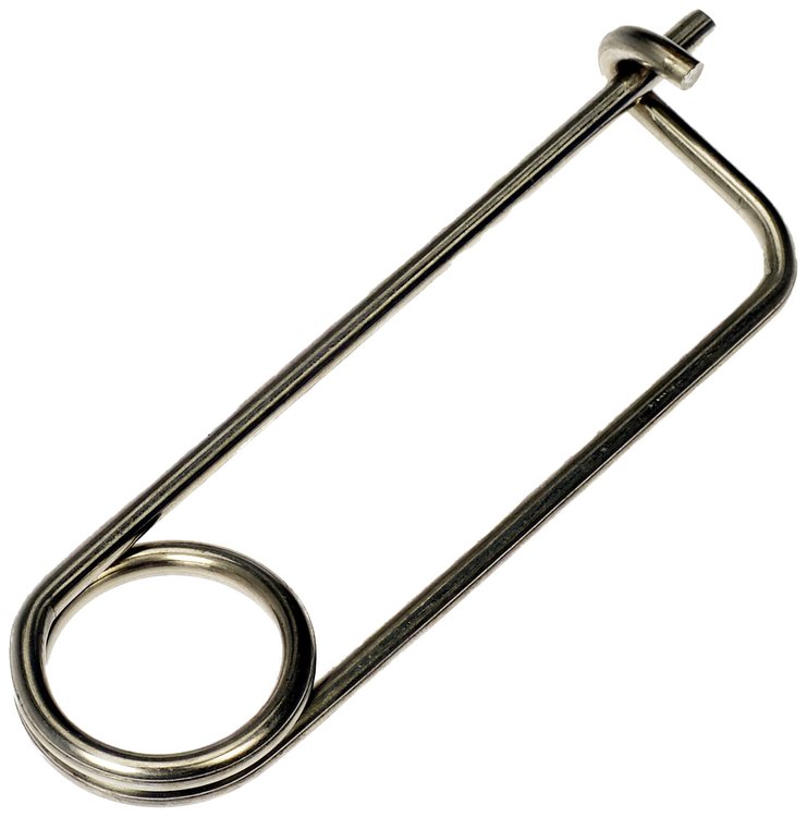Stainless Steel Locking Safety Pin, 3/32 in. Wire Diameter, 1-11/16 in. Usable Length, 2-3/4 in. Overall Length