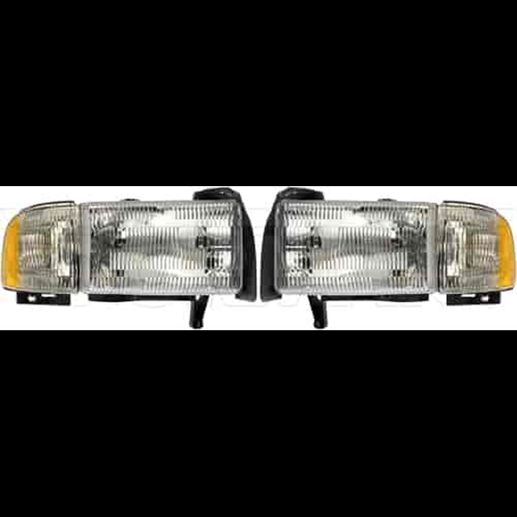 1590121 Headlight Assembly Kit; Dodge Ram 1500 1994-2001
