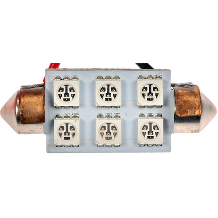 212R-SMD 212 Red 5050smd 6 LED Bulb; Multi-Vehicle Application