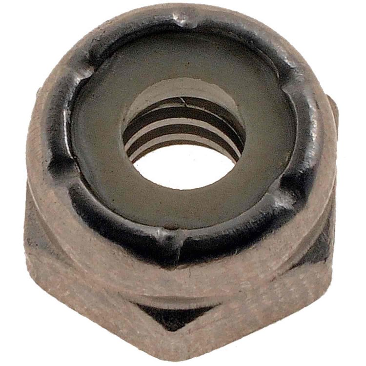 250-009 Hex Lock Nuts with Nylon Ring-Grade 2- Thread Size 10-24 in.