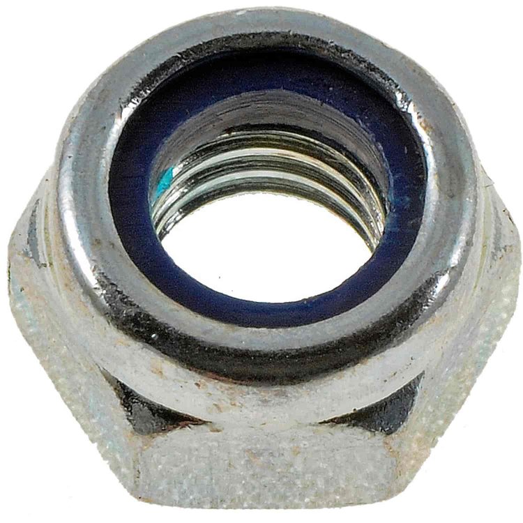 432-006 Hex Lock Nuts with Nylon Ring-Class 8- Thread Size M6-1.0, Height 6mm; Class 8.8