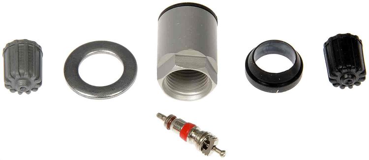 TPMS Service Kit - Replacement Grommet Washer Valve Core and Cap