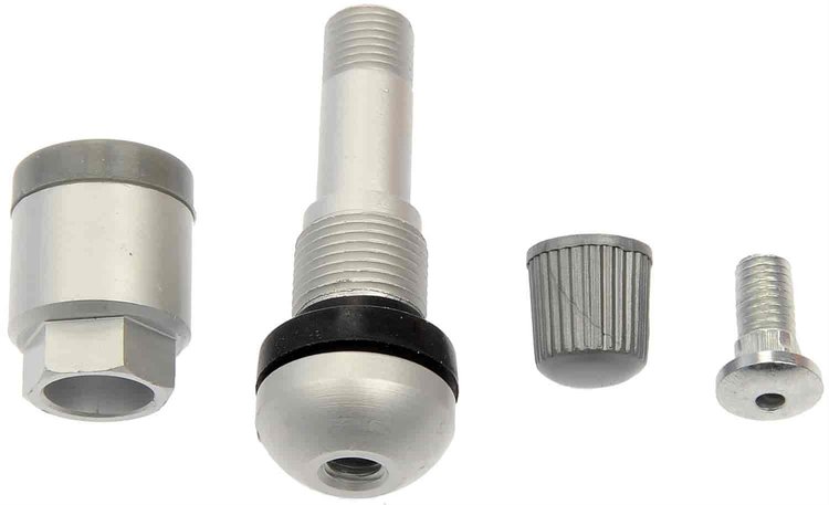 TPMS Service Kit - Replacement Aluminum Clamp-In Valve Stem with Mounting Screw