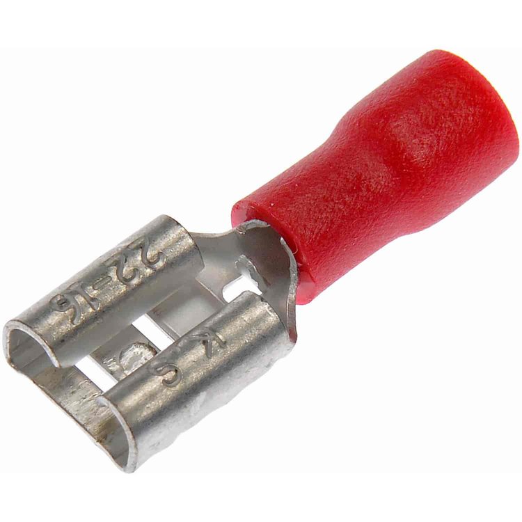 638-255 22-16 Gauge Female Slide Disconnect Terminal, .250 in., Red