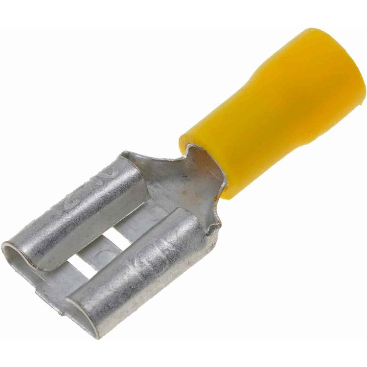 638-258 12-10 Gauge Female Slide Disconnect Terminal, .375 in., Yellow