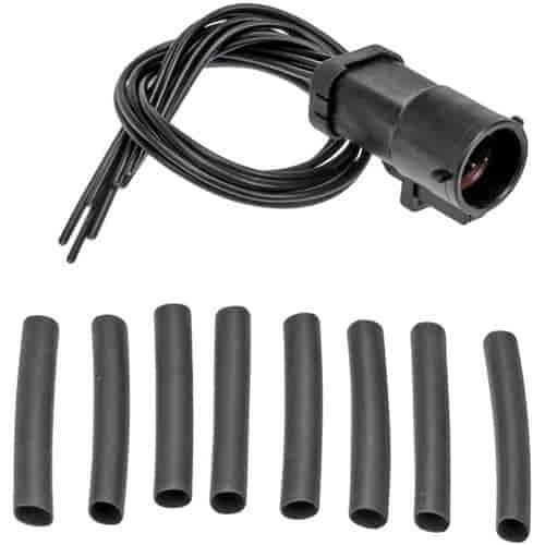 6 Wire Pigtail - Watertight Round Female Connector With Male Terminals