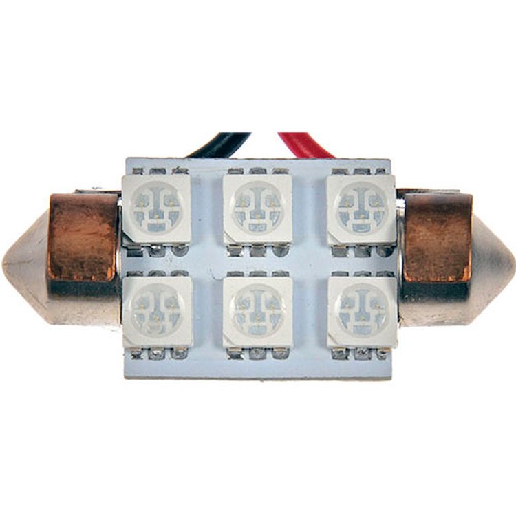 6461B-SMD 38 Mm Blue 5050 Smd 6 Led Bulb; Multi-Vehicle Application