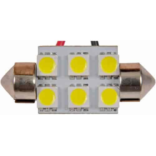 6461W-SMD 38 Mm White 5050 Smd 6 Led Bulb; Multi-Vehicle Application
