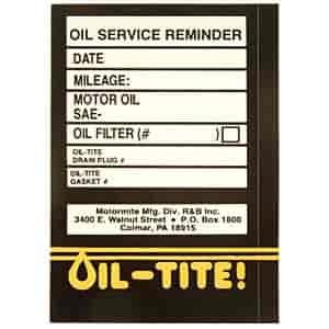 Oil Change Sticker For Door