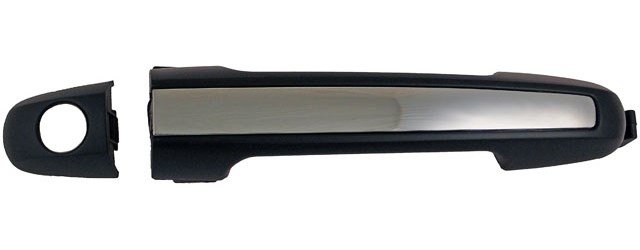 Exterior Door Handle Front Left With Keyhole Primed Black With Chrome Insert