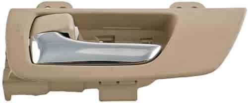 Interior Door Handle Front Left Chrome Lever Beige Ivory Housing