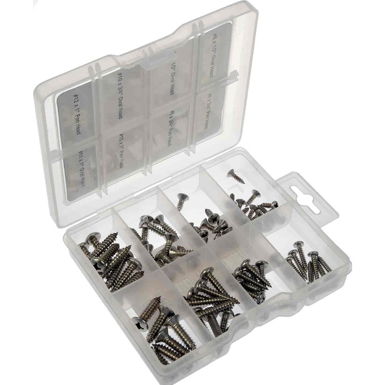 799-510 Sheet Metal Screw Stainless Steel Value Pack- 8 Sku's- 79 Pieces