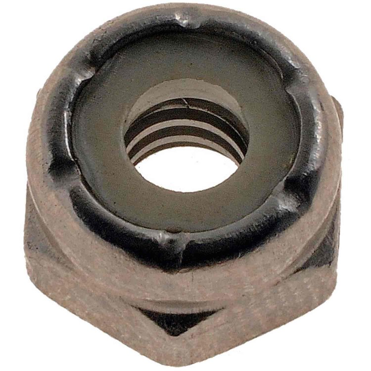 810-039 Hex Lock Nuts with Nylon Ring-Grade 2- Thread Size 10-24 in., Height 15/64 in.; 18-8 Stainless