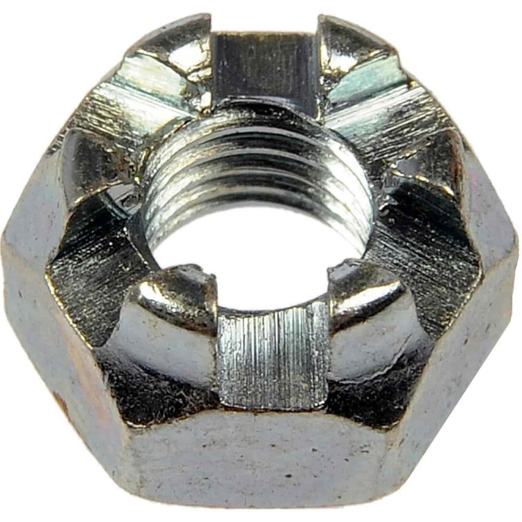 814-060 Hex Nut-Castellated-Thread Size 1/4-28, Height 7/16 in.; Grade D