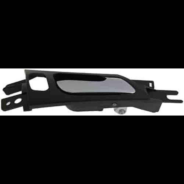 Interior Door Handle Front Right Satin Chrome Lever/Black Housing