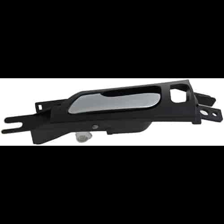 Interior Door Handle Front Left Satin Chrome Lever/Black Housing