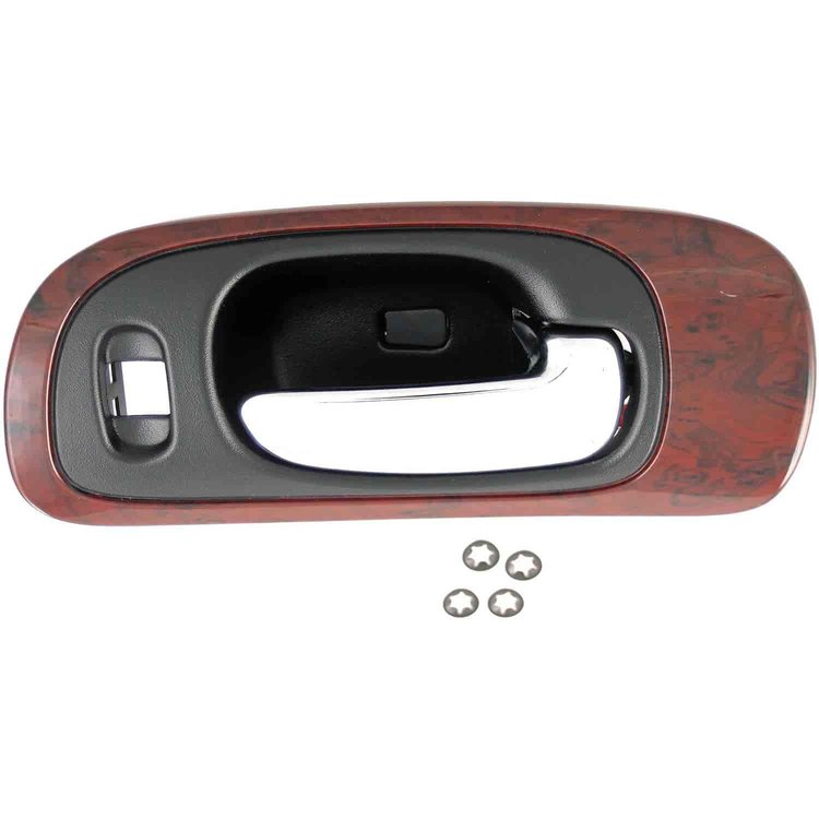 Interior Door Handle Chrome Lever Woodgrain Housing
