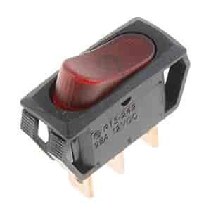 Rectangle Rocker Switch Black Body/Red Switch