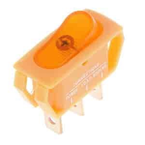 Rectangle Rocker Switch Yellow Body/Amber Glow