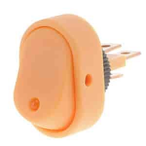 Oval Style LED Rocker Switch Yellow Body/Amber LED