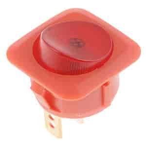 Round Style Full Glow Rocker Switch Red Body/Red Glow