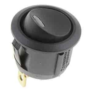 Round Style Full Glow Rocker Switch Black Body/Red Glow