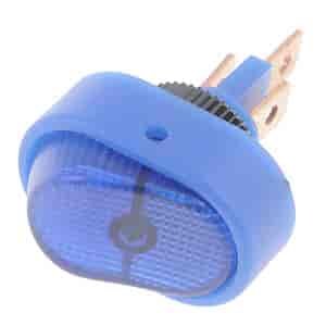 Oval Style Glow Rocker Switch Blue Body/Blue Glow
