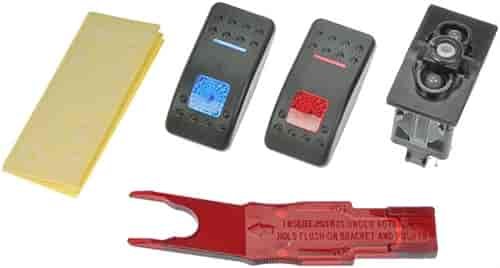84944 Electrical Switch - Rocker - Plastic on Off Clear Glow 20 Amp; Black