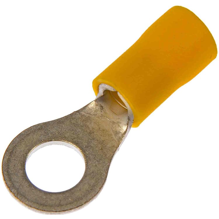 85430 12-10 Gauge Ring Terminal, 1/4 in., Yellow