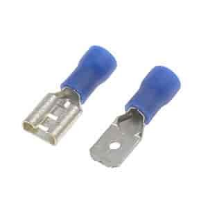 85449 16-14 Gauge Male/Female Set Bullet Terminal, .250 in., Blue