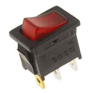 85915 Electrical Switches - Rocker - Rectangular Style - Mini - Red Glow; Black