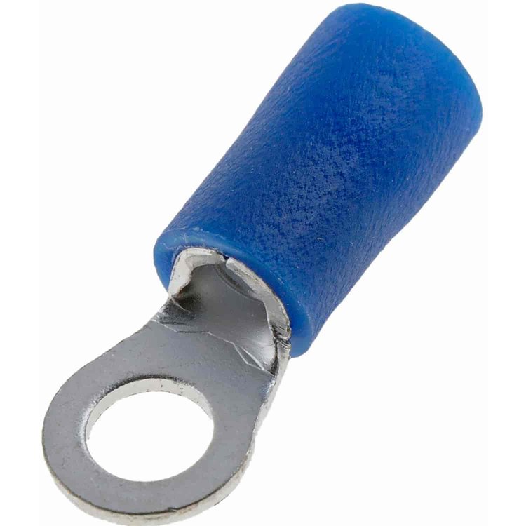 86415 16-14 Gauge Ring Terminal, No. 6, Blue