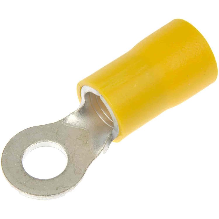 4 Gauge Ring Terminal 1/4 Yellow