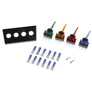 86922 Lever Multiple Toggle Kit 4 Switches Red, Blue, Amber and Green; Amber and Red