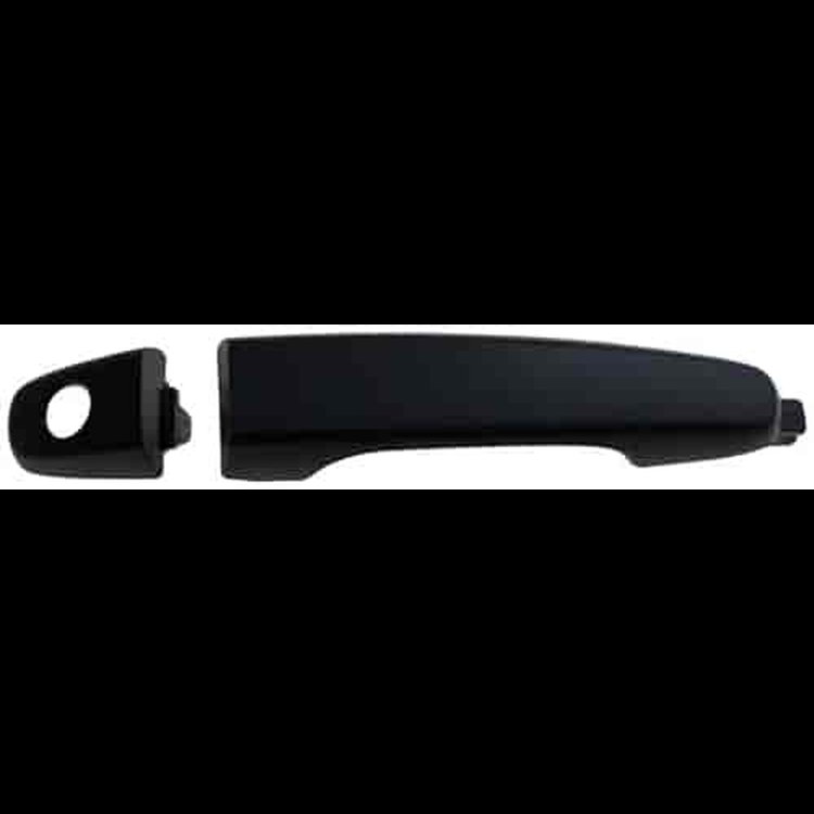Exterior Door Handle Front Left Smooth Black Plastic