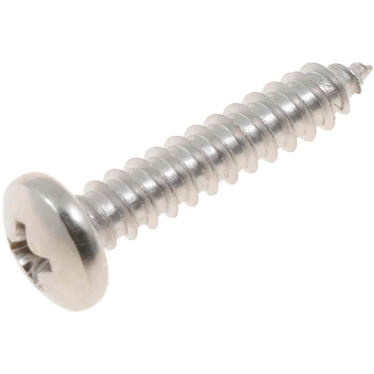 896-828 Self Tapping Screw-Stainless Steel-Pan Phillips Head-No. 10 x 1 in.; 18-8 Stainless