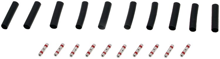 90900 Builders Series Uninsulated 16-22ga Butt Connectors with Heat Shrink Tubing