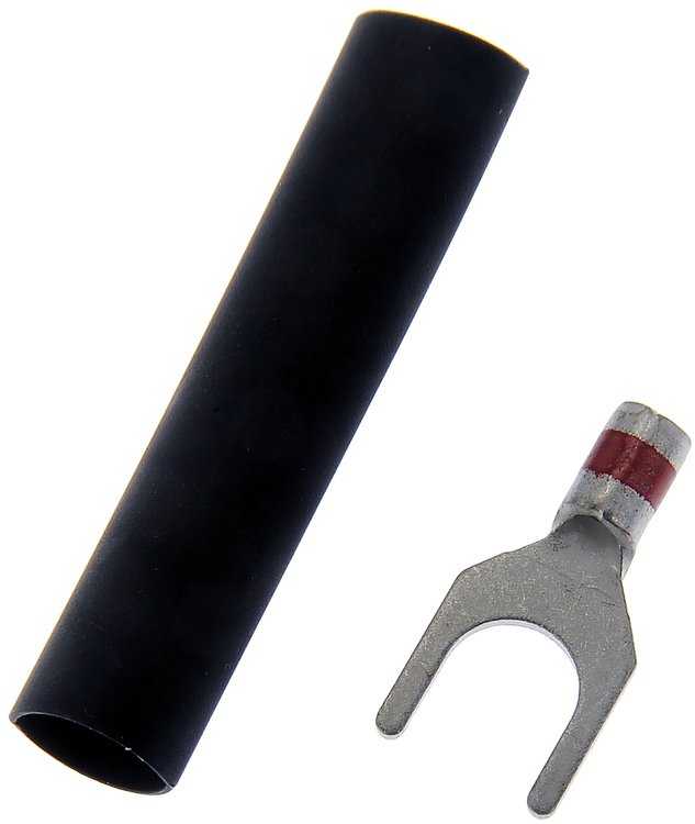 90902 Builders Series Uninsulated 16-22ga #8 Spade Connectors with Heat Shrink Tubing
