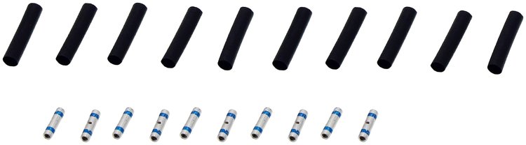 90905 Builders Series Uninsulated 14-16ga Butt Connectors with Heat Shrink Tubing
