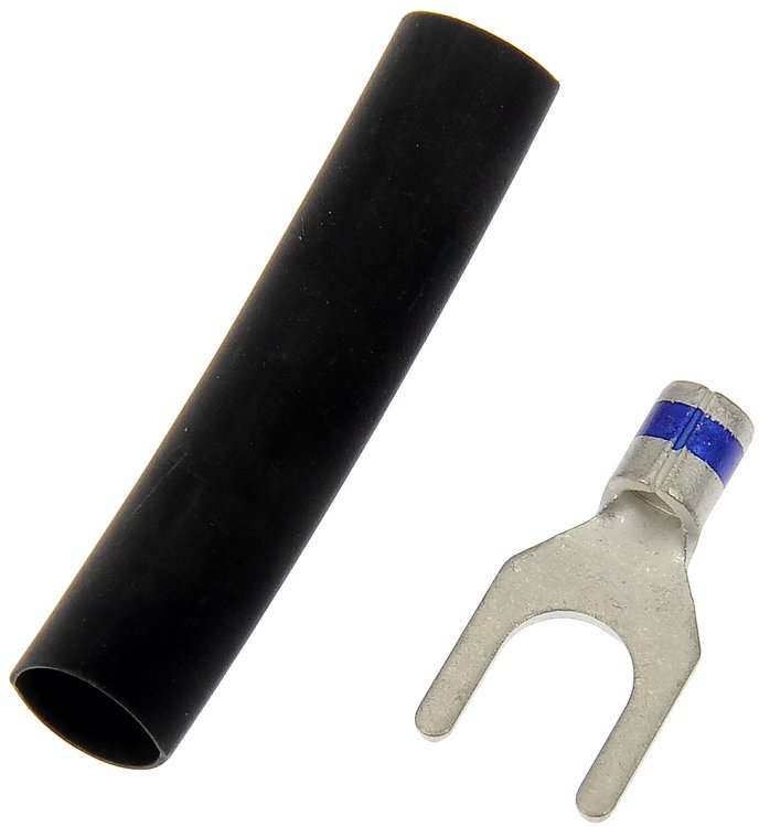 90907 Builders Series Uninsulated 14-16ga #8 Spade Connectors with Heat Shrink Tubing
